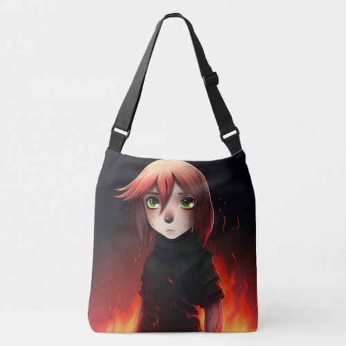 Tote Bag Girl with Fire