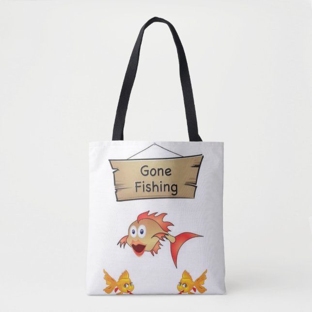 tote bag gone fishing (Front)