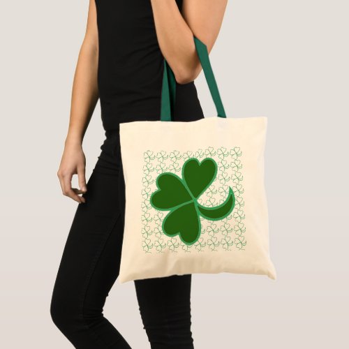 Tote Bag _ Green Clover Leaves