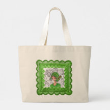 Tote Bag Green Flapper Girl