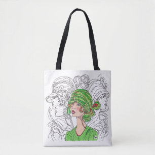 Tote bag Green Flapper Girl