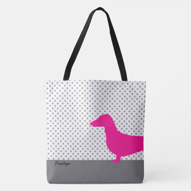 Tote Bag - Half a Pink Dachshund (Front)