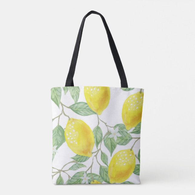 Tote Bag, Happy Yellow Lemons  Bag (Back)