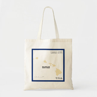 Tote Bag - Hawaii State Map with City