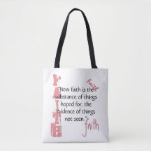 Tote bag, Hebrews 11:1 Passage