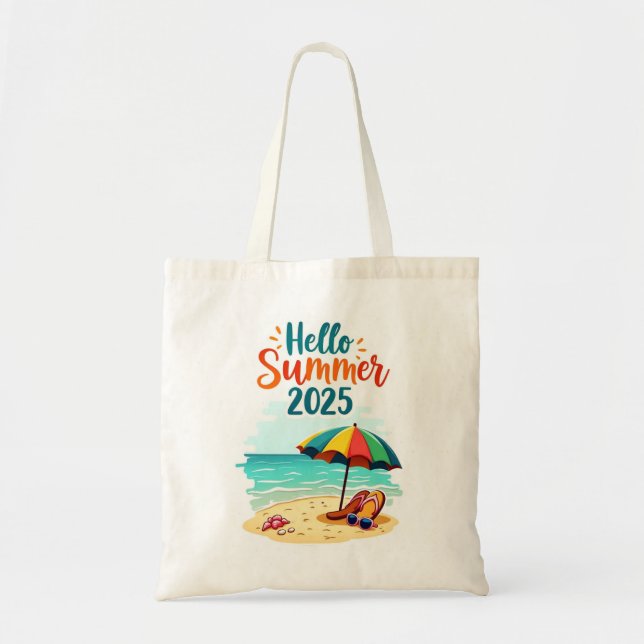 Tote Bag ☀️ Hello Summer 2025 Beach Vibes (Front)
