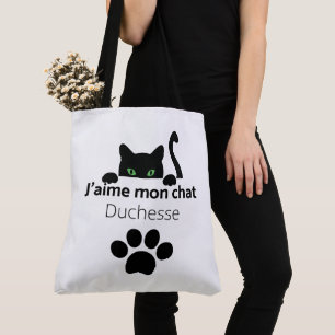 Tote Bag I love my cat Duchesse