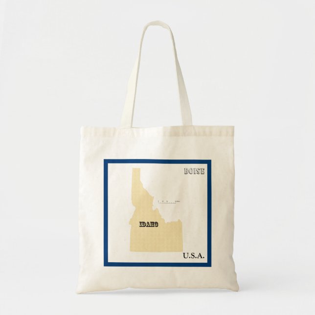 Tote Bag - Idaho State Map with City (Front)