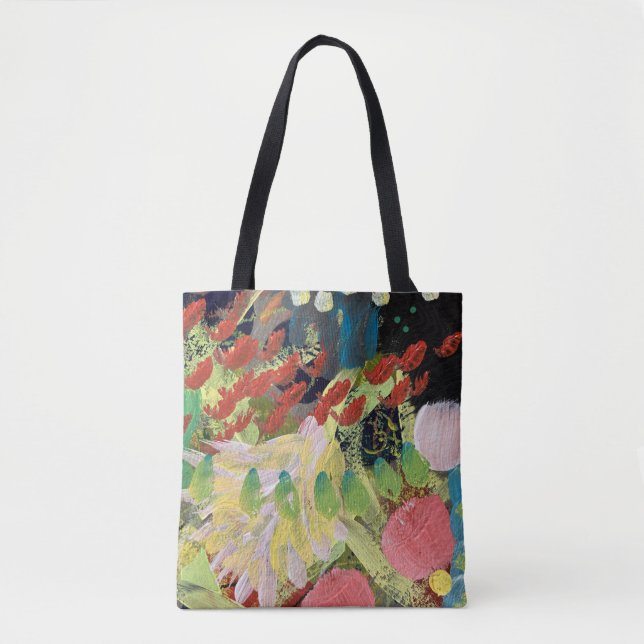 Tote Bag in Flowers in the Night design (Front)