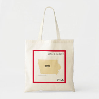 Tote Bag - Iowa State Map with City