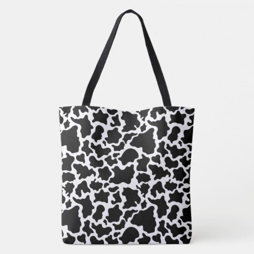 Tote Bag-Large Black & White Cow Spotted Print | Zazzle