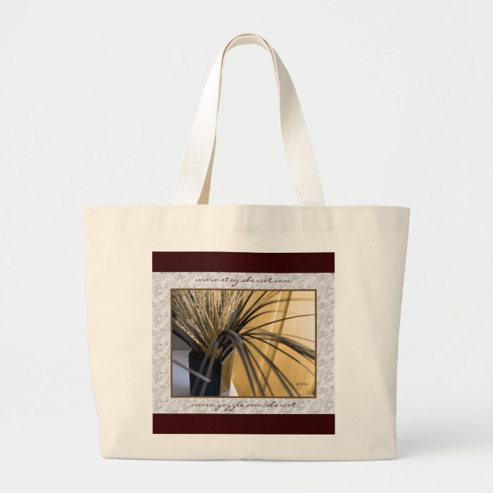 Tote Bag, Large   Tall Grasses and White Heather