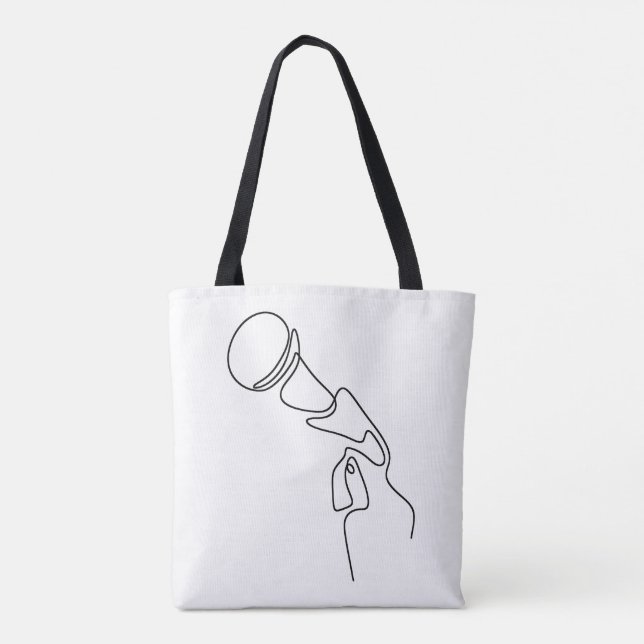 Tote Bag: Line Art (Singer) (Back)