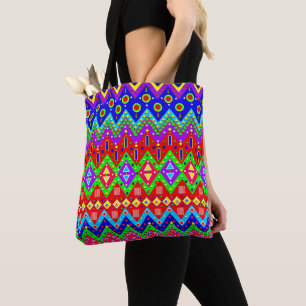 Tote Bag, Mexican Festive Colorful Designs