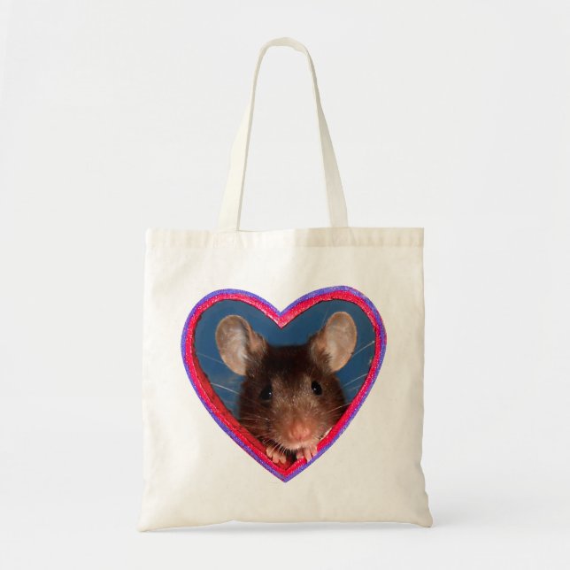 Tote Bag: Mouse in Heart v2 (Front)