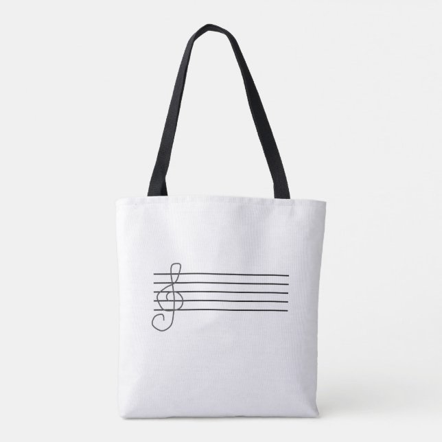 Tote bag, music notes and staff bag (Back)