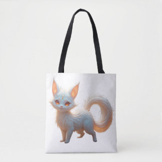 tote bag of a little cute white fox
