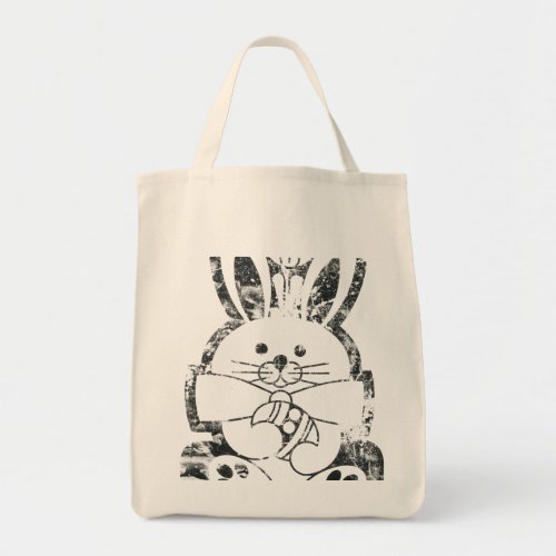Tote Bag Organic Cute Grunge Easter Bunny Rabbit