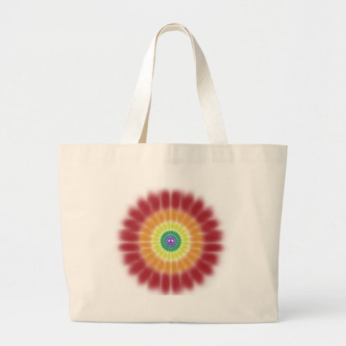 Tote Bag Organic Tie Dye Peace Design Rainbow