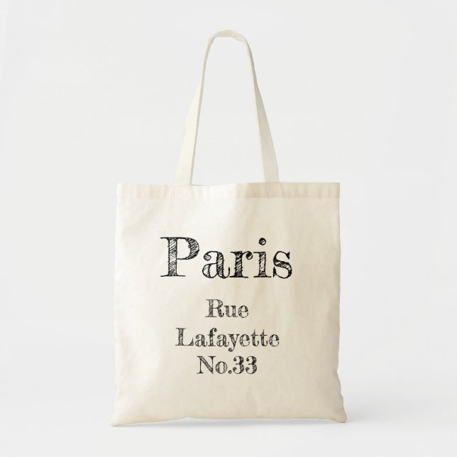 Tote Bag - Paris Rue Lafayette No.33 (Front)
