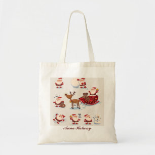 Tote Bag Personalized Santa & Friends Christmas