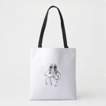 Tote Bag: Pointe Shoes on White Background