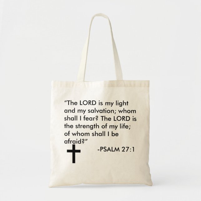 Tote Bag Psalm 27:1 (Front)