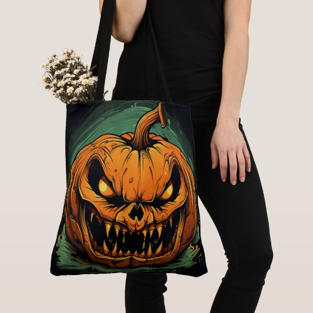 Tote Bag Pumpkin Pandemonium (Close Up)