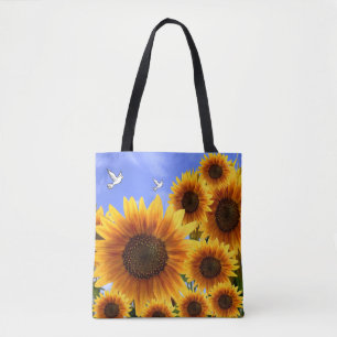 tote bag sunflowers