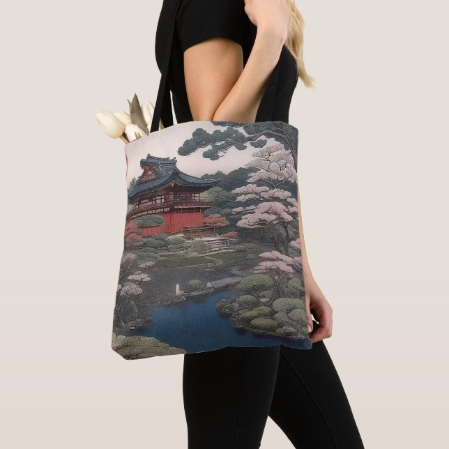 Tote bag - Temple on the river - Japan (Close Up)