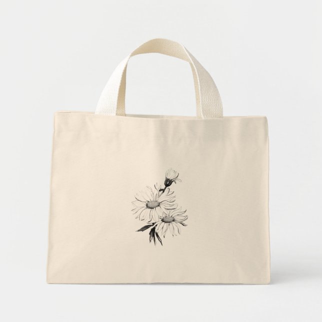 Tote Bag TINY STYLE COOL ECO FLOWER DESIGN (Front)