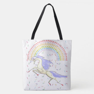 Tote Bag Unicorn Rainbow Colorful