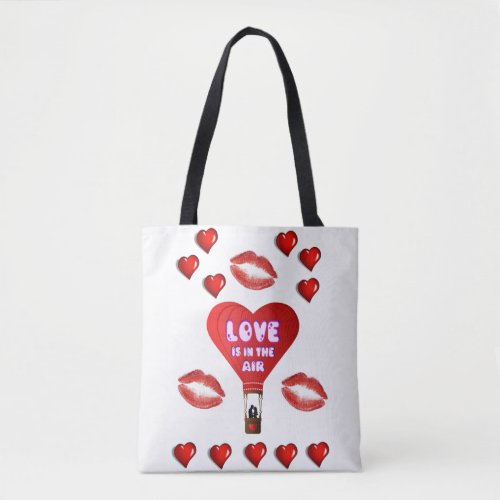 Tote bag valentines day love hearts