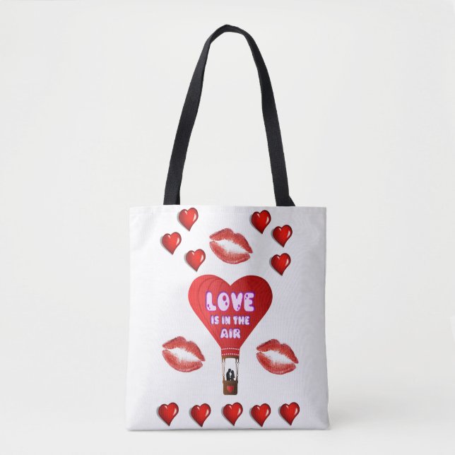 Tote bag valentines day love hearts (Front)