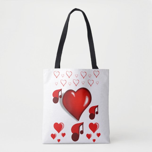 Tote bag valentines day love hearts (Front)