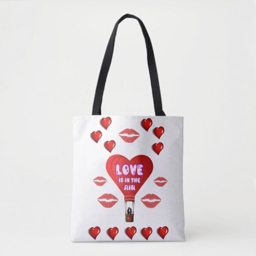 Tote bag valentines day love hearts