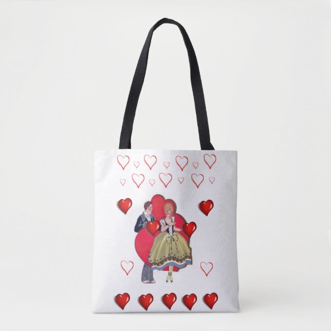 Tote bag valentines day love hearts (Front)