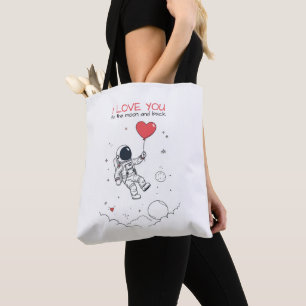Tote-Bag Valentine's Day - "Love You to the Moon" Tote Bag
