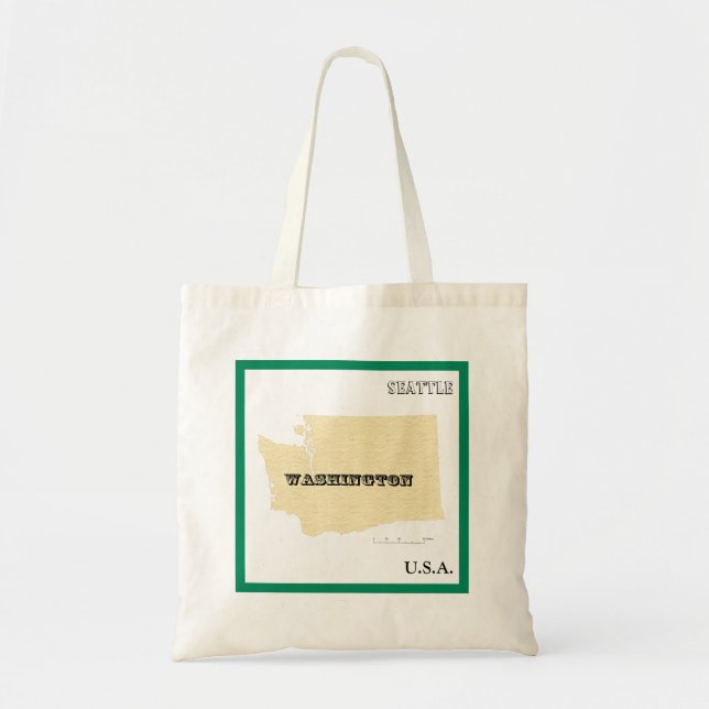 Tote Bag - Washington State Mug with City (Front)
