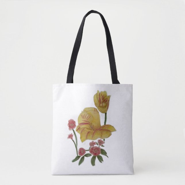 Tote Bag Watercolour Flower Design (Front)