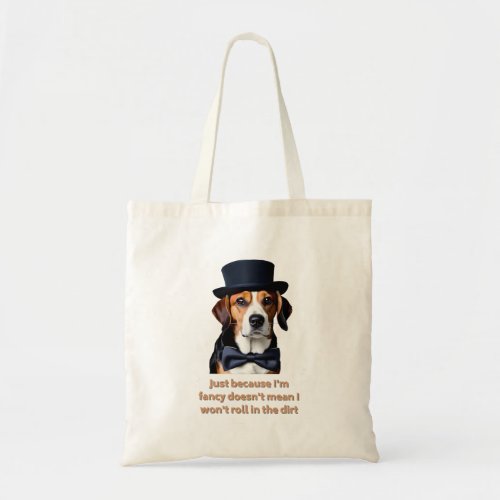 Tote Bag Well_dressed Beagle in Top Hat and Bow T