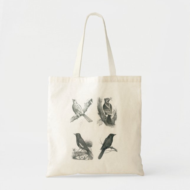 Tote Bag with 4 Cambodian Birds by Vannak Prum (Front)
