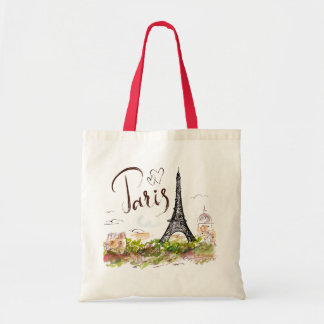 Tote bag with a print of the Eiffel Tower. Paris.