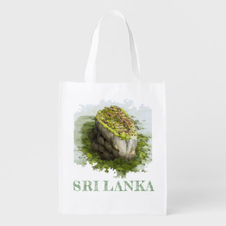 Tote bag with a Sigiriya fortress illustration.