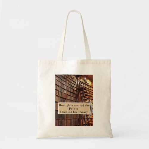 Tote bag with book fairy tale quote