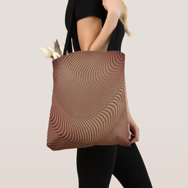 Tote Bag with Brown Waves (Close Up)