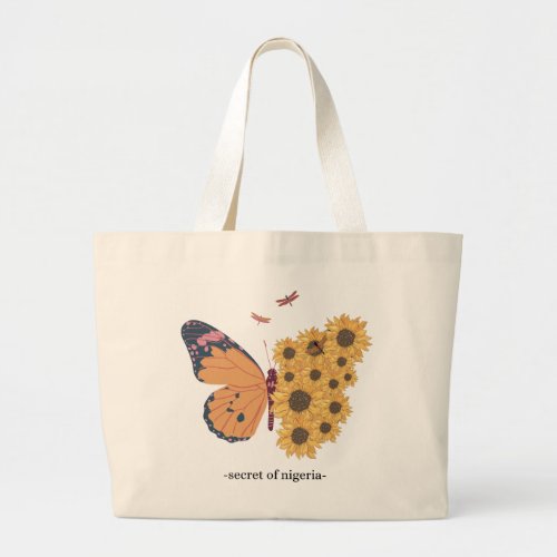 Tote Bag with Flowers and butterfly vibe