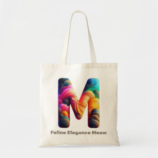Tote bag with Meow Text print