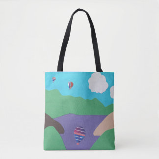 Tote Bag with Mountain Scene