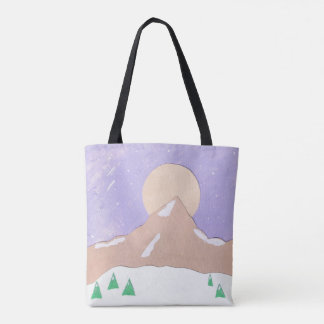 Tote Bag with Mountain Scene